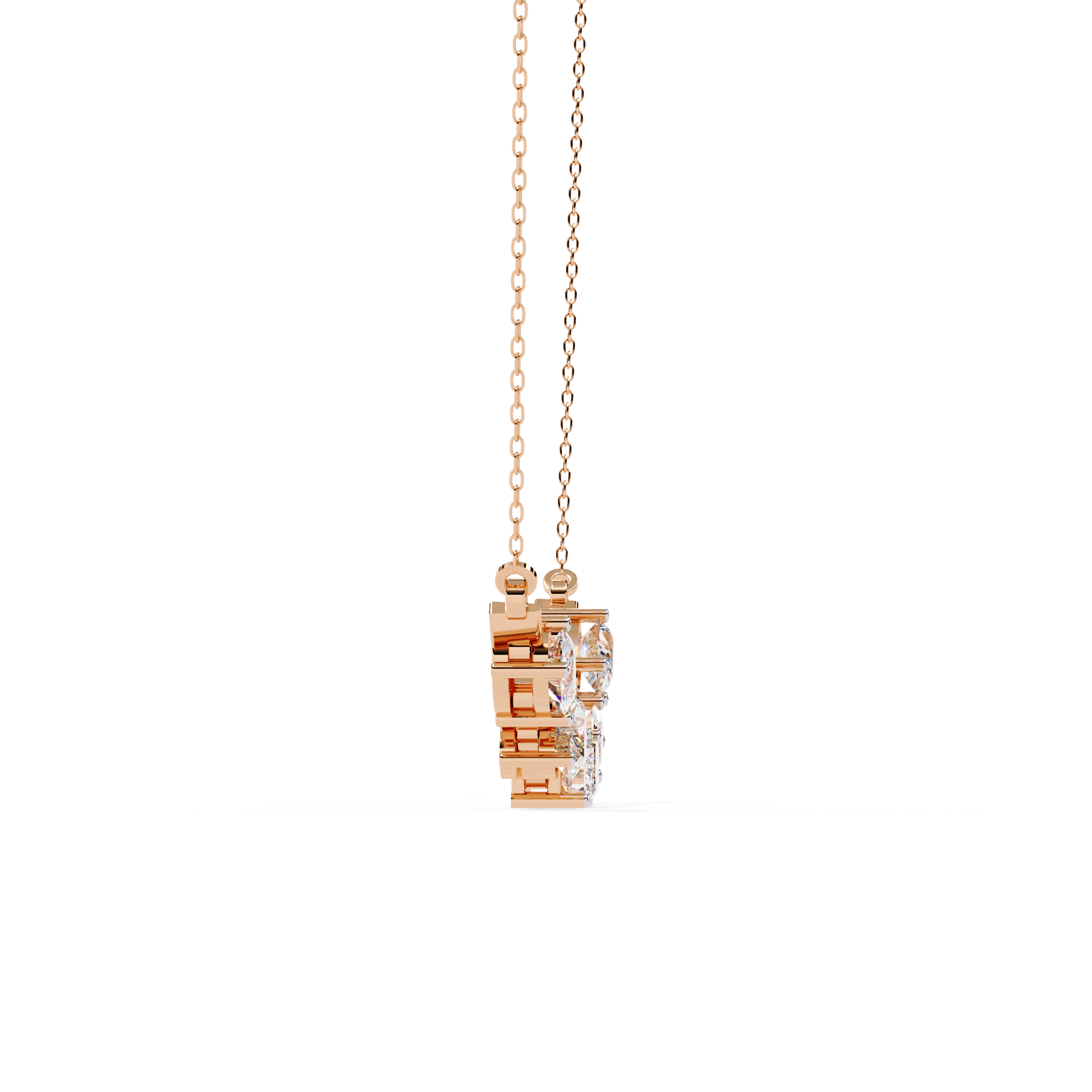 Solitairekart 2.81ct Mixed Cut Natural Diamond Necklace-H Color, VS1 Clarity